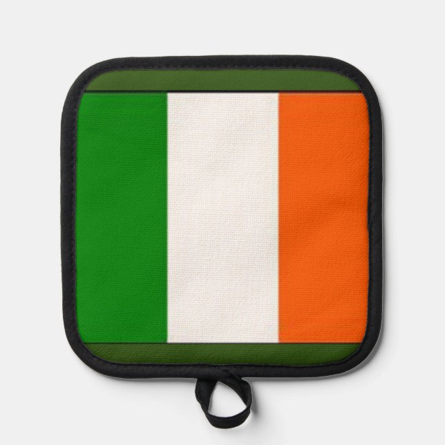 Porta Ollas Shamrock irlandés, bandera irlandesa (Anverso)