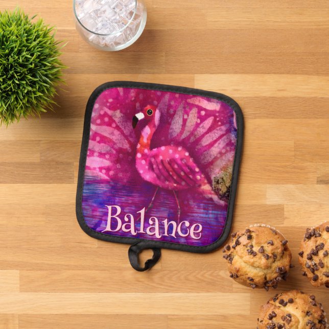 Porta Ollas Singular Resumen Flamingo Rosa Personalizado (De arriba hacia abajo)