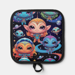 Porta Ollas Small Multi-Coloured Aliens in Space