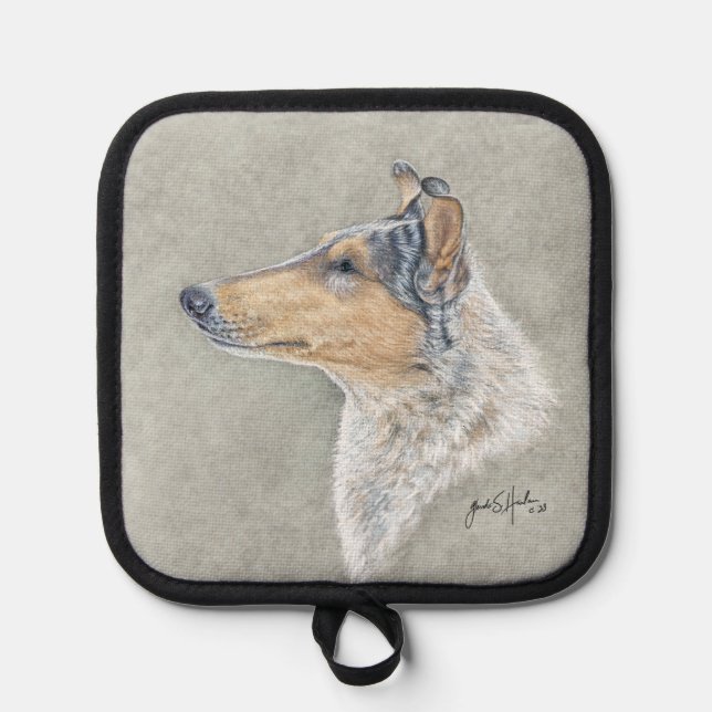 Porta Ollas Smooth Blue Merle Collie (Anverso)