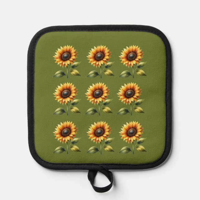Porta Ollas Soporte de maceta de girasoles (Anverso)