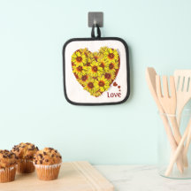 Soporte de Olla Corazón de Girasol