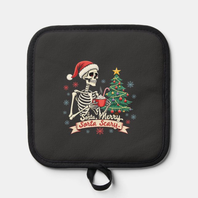 Porta Ollas Sorta Merry Sorta Scary Spooky Skeleton Xmas (Anverso)
