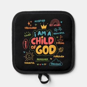 Porta Ollas Soy un niño de Dios Retro Cristiano Jesús Fe De