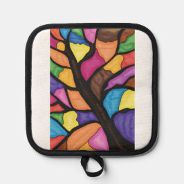 Porta Ollas Stain glass tree art 