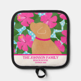 Porta Ollas Sujetador de maceta de perro amarillo de la isla d