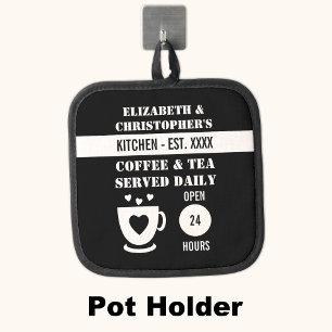 Porta Ollas Té de café con cocina nombres de año más negro