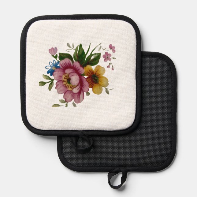 Porta Ollas Tea Cup Floral Bouquet  (Anverso/Reverso)