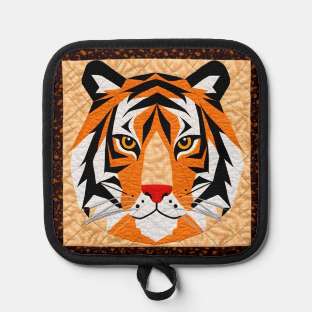 Porta Ollas Tejido de tigre de jungla (Anverso)