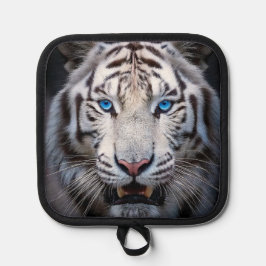 Porta Ollas Tigre blanco con ojos azules