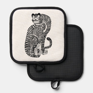 Porta Ollas Tigre talismaníaco vintage pequeño