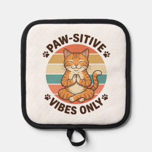 Porta Ollas Vibraciones Paw-Positivas Solo Gato Meditando Dise