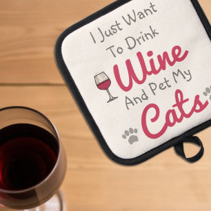 Porta Ollas Vino y gatos