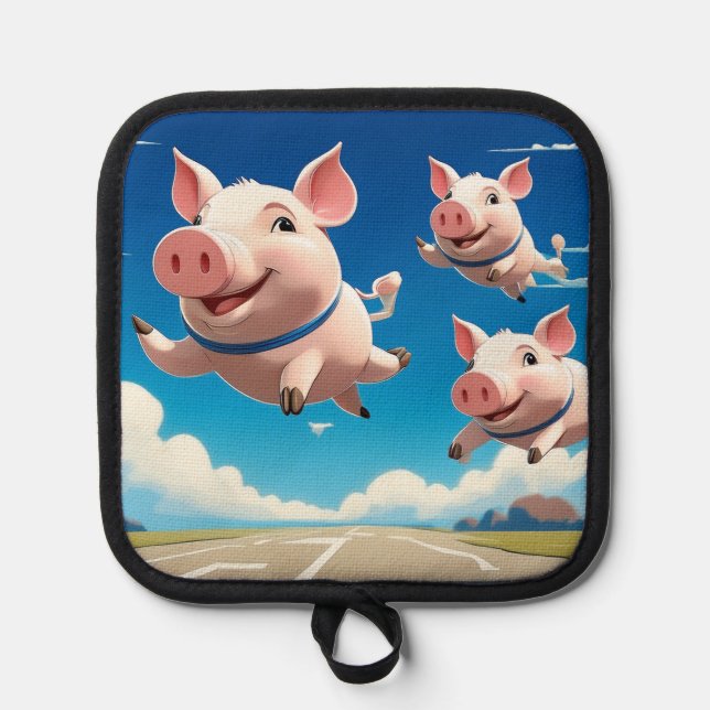 Porta Ollas When Pigs Fly Funny Airbourne Swine (Anverso)