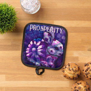 Porta Ollas Whimsical Floral Bunny Rabbit Personalizado