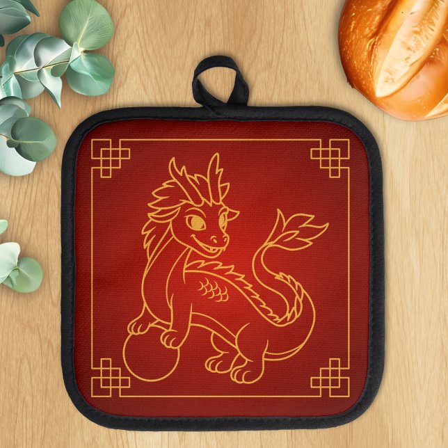 Porta Ollas Year of the Dragon Chinese Zodiac Red (Subido por el creador)