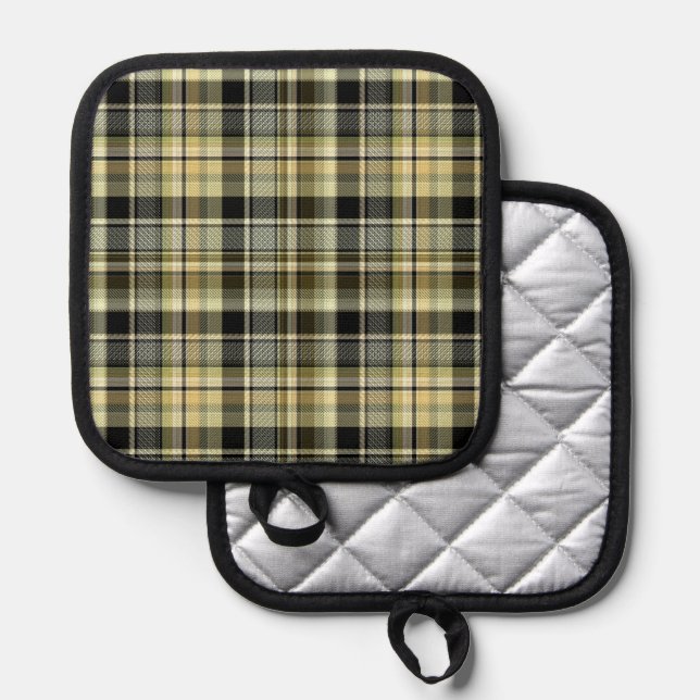 Porta Ollas Yellow-brown tartan plaid.  (Anverso/Reverso)