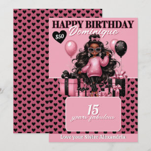 Porta Tarjeta de Cumpleaños con Estilo Afroamerica