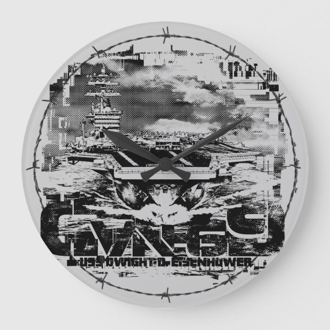 Portaaviones D.D.Eisenhower Reloj de pared acrílic (Anverso)