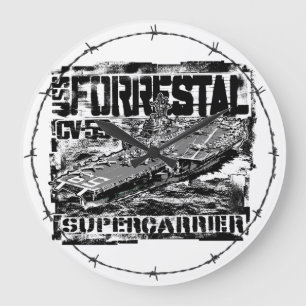 Portaaviones Reloj de pared acrílico de Forrestal