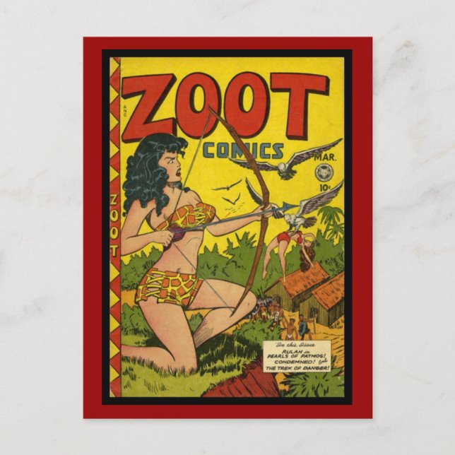 Portada de Cómics Antiguos en Tarjeta Postal (Anverso)