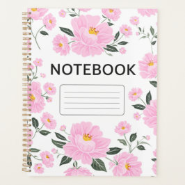 Portada de cuaderno floral rosa | Flor de rosa ele
