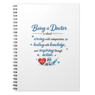 Portada de cuaderno médico con cita inspiradora pa