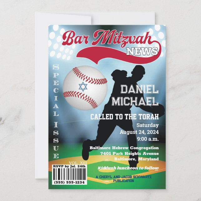 Portada de la revista Bar de béisbol Invitación Mi (Anverso)