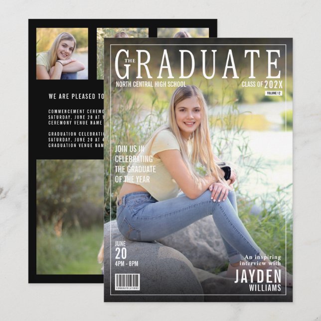 Portada de la Revista de Graduados Invitación Chic (Anverso / Reverso)