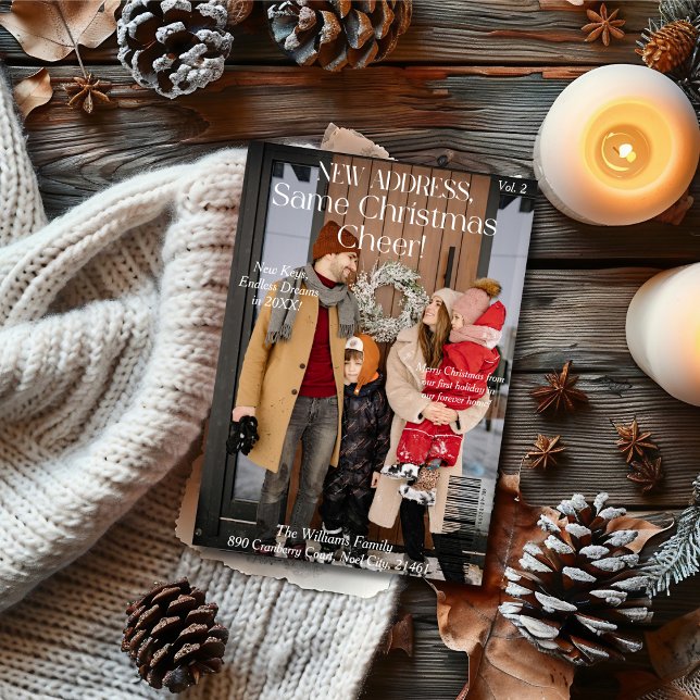 Portada de la revista New Home Family para Navidad (New Home Family photo Christmas magazine cover Holiday Card)