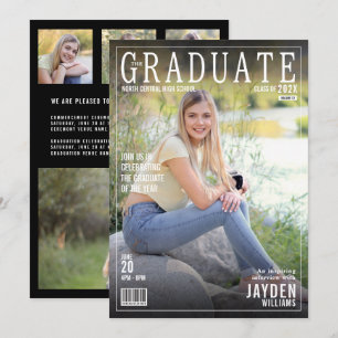 Portada de la revista The Graduate Invitación chic