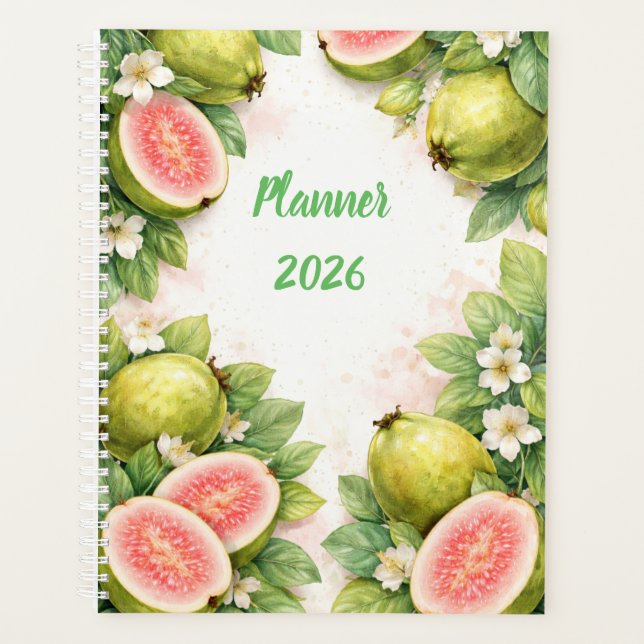 Portada de Planificador de Guayaba con Acuarela  (Anverso)