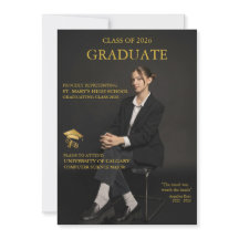 Portada de Revista Invitación de Graduación Oro Ne