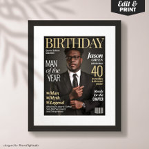 Portada de revista personalizada para él Póster de