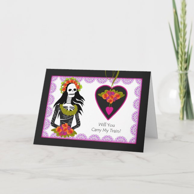 Portadora de cola Invitación Día de Muertos Boda (Anverso)