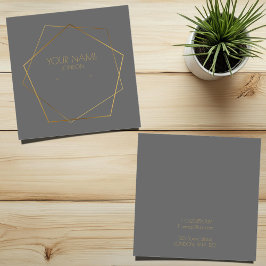 Portafolio de oro geométrico gris