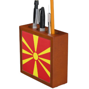 Portalápices Bandera del Norte de Macedonia Patriótica