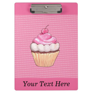 Portapapeles Adorable Cupcake Rosa con Cereza