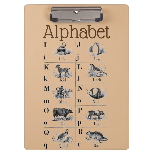 Portapapeles alfabético (Anverso)