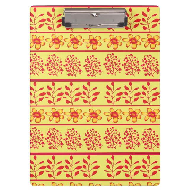 Portapapeles amarillo floral (Anverso)