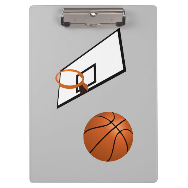 Portapapeles animado de baloncesto y aro (Anverso)