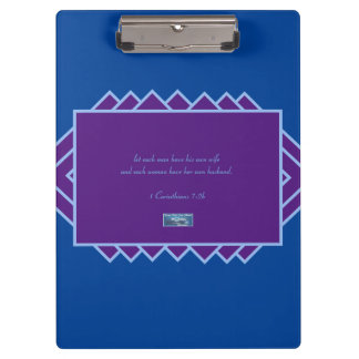 Portapapeles Azul(Triángulos púrpura) RFPMDesigns