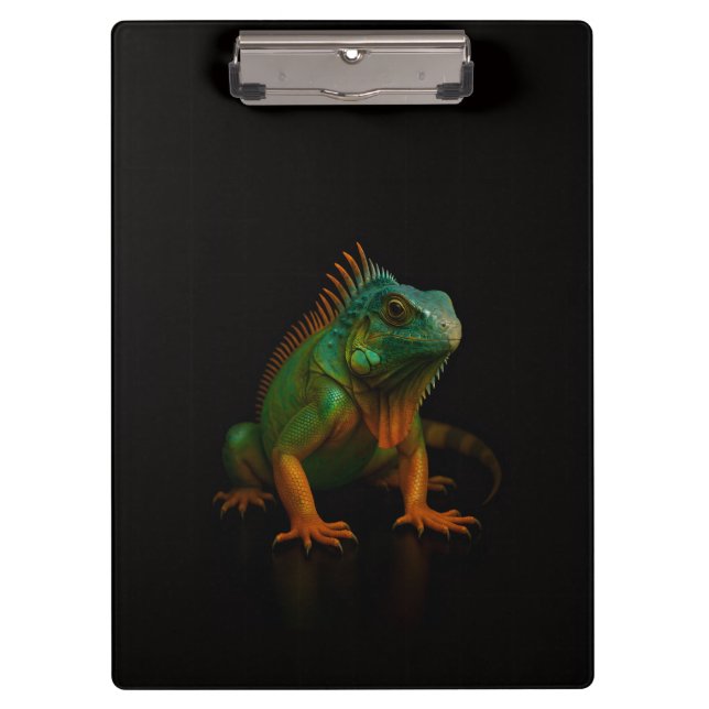 Portapapeles Black 4 Luxe, Iguana Verde (Anverso)