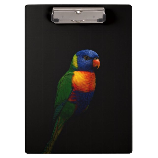 Portapapeles Black 4 Luxe, Loro Lorikeet Arcoíris (Anverso)