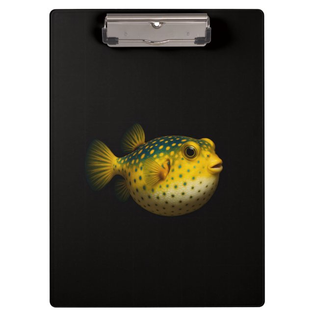 Portapapeles Black 4 Luxe, Pez globo amarillo (Anverso)