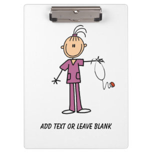 Portapapeles con dibujo monigote de enfermera