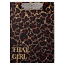 Portapapeles con estampado de leopardo de esa chic