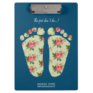 Portapapeles con huellas con flores para podólogo