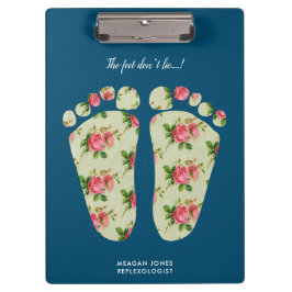 Portapapeles con huellas con flores para podólogos