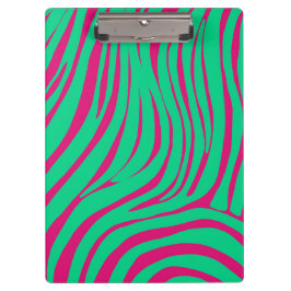 Portapapeles con patrón de cebra de arte pop neón